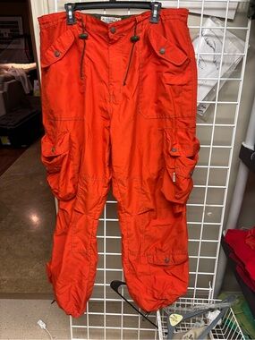 Vintage Y2K Macgear Cargo Pants Baggy Raver Skater Orange size XL 32 length.